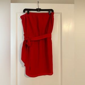 Express Fun & Flirty red strapless dress - perfect for summer!